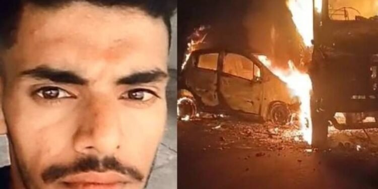 Car and tipper catch fire, two people burnt alive in Belgaum