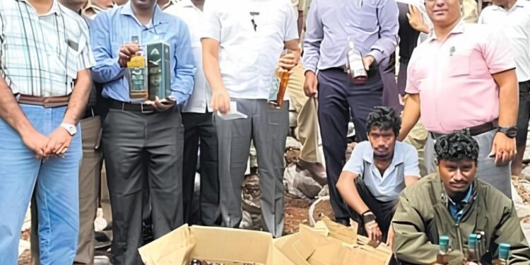 Goa Liquor hidden in mushroom bags exposed in Belgaum raid