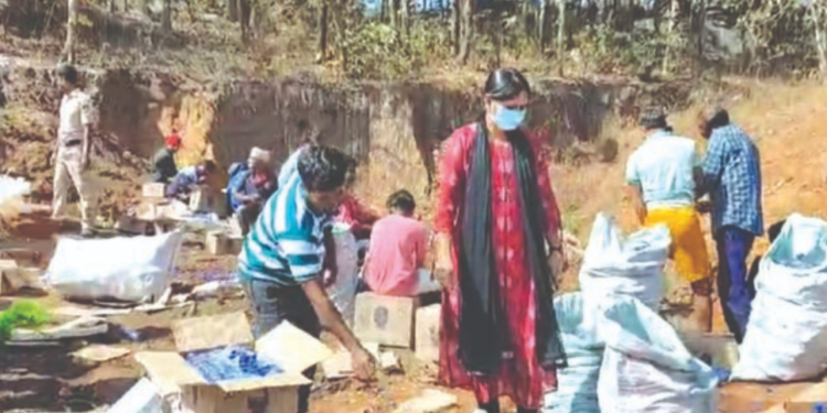 Rs 1.40 crore worth of liquor destroyed in Khanapur