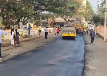 Road construction with plastic waste begins in Belgaum