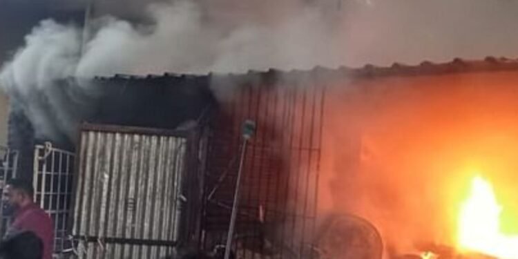 Miscreants ignite fire at a scrap shop in Belgaum
