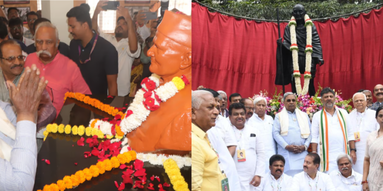 Karnataka CM Siddaramaiah Inaugurates Memorial Auditorium and Gandhi Statue in Belagavi