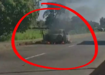 Vehicle bursts into flames near Shahapur, no injuries reported