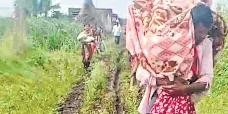 Belagavi villagers slam officials after mother, newborn carried 1.5 km to reach ambulance