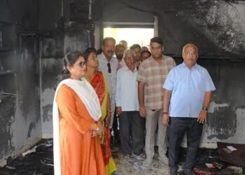 MLA Sasikala Jolle inspects school post-fire; over 800 students affected