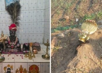 Gold ornaments stolen from Bhireshwar temple in Savadatti; idol found outside village