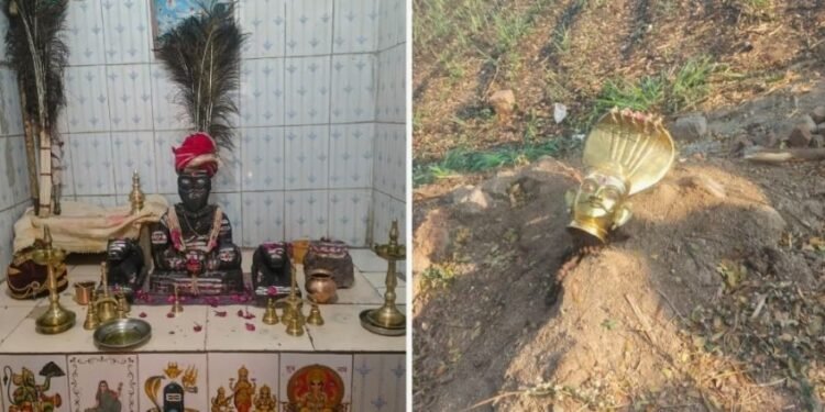 Gold ornaments stolen from Bhireshwar temple in Savadatti; idol found outside village